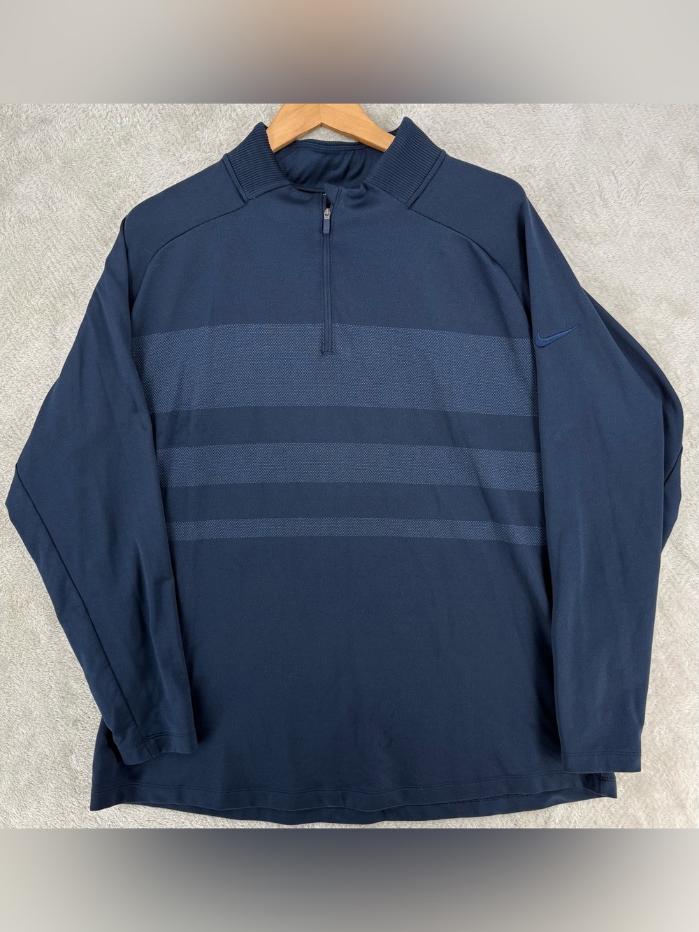 Nike 1/4 Zip Pullover Men's 2XL Navy Long Sleeve Performance Golf Pullover